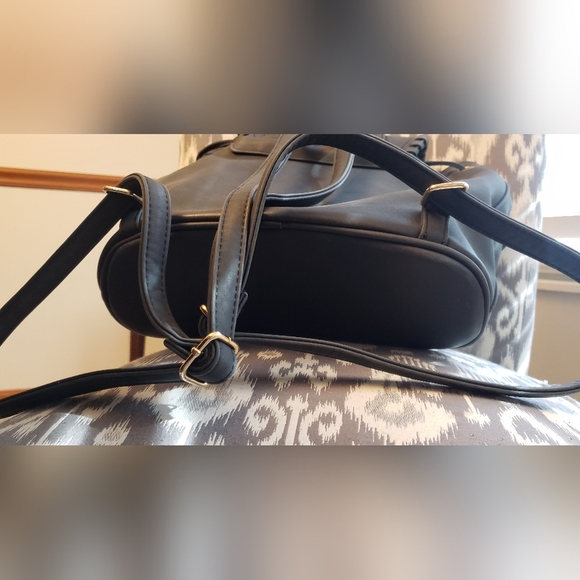 Matte Black JustFab Backpack - Picture 5 of 12